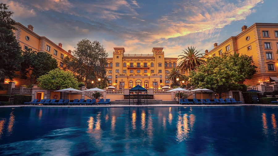 Montecasino Tuscan style village and illuminated fountains, Johannesburg